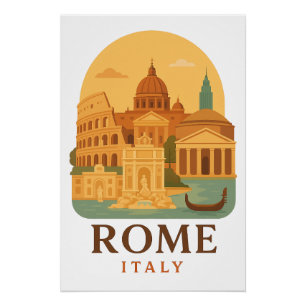 Klassiek Rome Italië Reis Colosseum & Pantheon Perfect Poster
