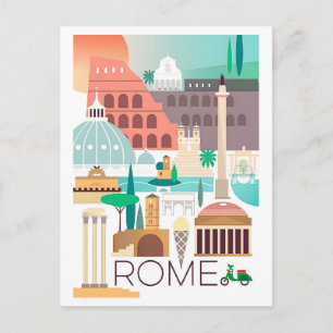 Klassiek Rome, Italië, Reisposter Briefkaart