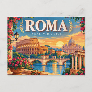 Klassiek Rome Italië Vintage Romeinse en Gouden Zo Feestdagenkaart