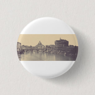 Klassiek Rome Tiber Kasteel En Vatikaanstad Kunst Ronde Button 3,2 Cm