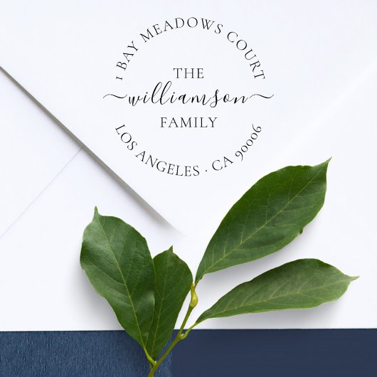 Klassiek rond Fancy het Adres van de Terugkeer van Zelfinktende Stempel