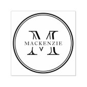 Klassiek Rond Rand Monogram Zelfinktende Stempel (Design)
