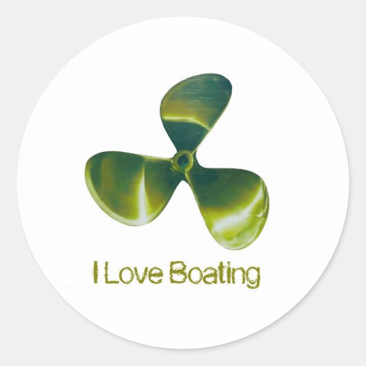 Klassiek-ronde-Sticker-Glossy afbeelding van Boat  Ronde Sticker (Voorkant)