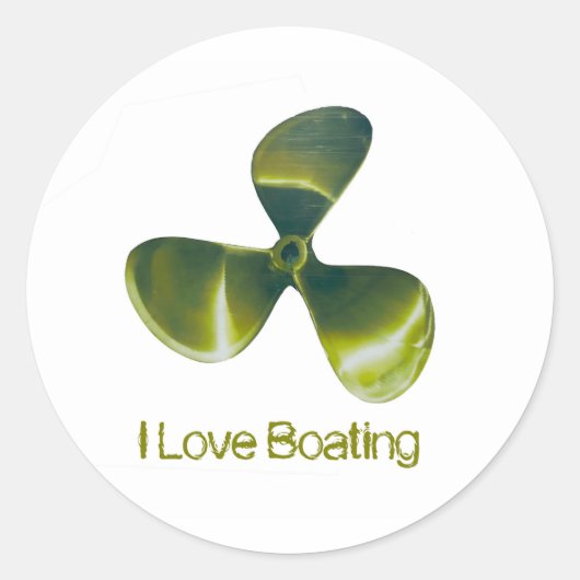Klassiek-ronde-Sticker-Glossy afbeelding van Boat  Ronde Sticker (Voorkant)