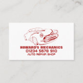 Klassiek Rood, Auto Mechanic & Reparaties Visitekaartje (Voorkant)