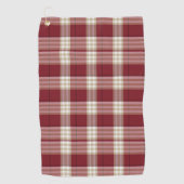 Klassiek rood beige ruit golfhanddoek (Voorkant)