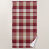 Klassiek rood beige ruit strandlaken (Voorkant)
