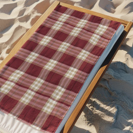 Klassiek rood beige ruit strandlaken