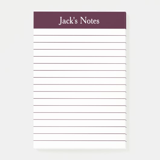Klassiek rood bruin, gepersonaliseerd post-it® notes (Voorkant)