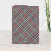 Klassiek rood donkerblauw groen ruitpatroon feestdagen kaart (Achterkant)