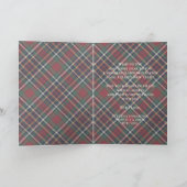 Klassiek rood donkerblauw groen ruitpatroon feestdagen kaart (Binnen)