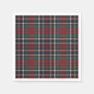 Klassiek rood donkerblauw groen ruitpatroon servet