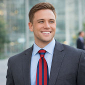 Klassiek rood en blauw gestreept stropdas