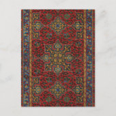 Klassiek rood en blauw, Perzisch tapijtpatroon Briefkaart (Voorkant)