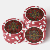 Klassiek rood en blauw, Perzisch tapijtpatroon Poker Chips (Opstapeling)
