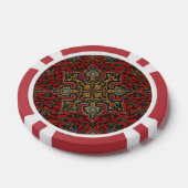 Klassiek rood en blauw, Perzisch tapijtpatroon Poker Chips (Enkel)