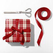 Klassiek rood en crèmekleurig geruit inpakpapier