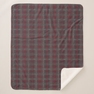 Klassiek rood en grijs geruit tartan sherpa deken