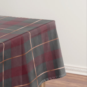 Klassiek rood en grijs geruit tartan tafelkleed