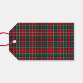Klassiek rood en groen geruit kerstfeest cadeaulabel (Achterkant Horizontaal)