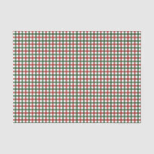 Klassiek rood en groen geruit kerstplaid tissuepapier
