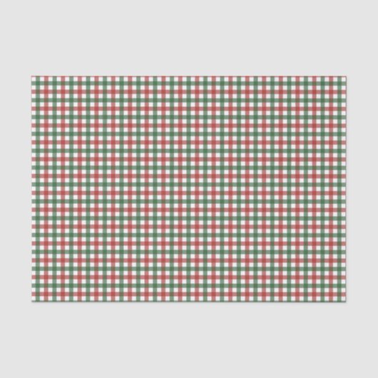 Klassiek rood en groen geruit kerstplaid tissuepapier (Voorkant)