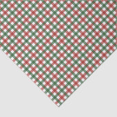 Klassiek rood en groen geruit kerstplaid tissuepapier (Detail)