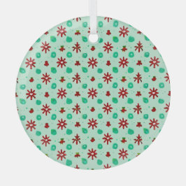 Klassiek Rood en Groen Glas Ornament