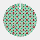 Klassiek Rood en Groen Glas Ornament (Achterkant)