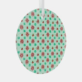 Klassiek Rood en Groen Glas Ornament (Voorkant Rechts)