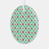 Klassiek Rood en Groen Glas Ornament (Voorkant links)