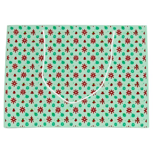 Klassiek Rood en Groen Groot Cadeauzakje (Voorkant)