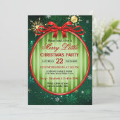 Klassiek rood en groen kerstfeest kaart (Staand voorkant)
