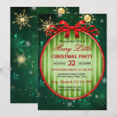 Klassiek rood en groen kerstfeest kaart (Voorkant / Achterkant)