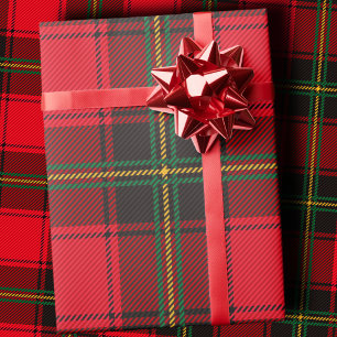 Klassiek rood en groen Kerstmis tartan ruit Cadeaupapier