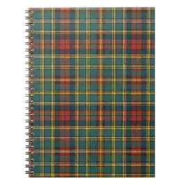 Klassiek rood en groen Schots tartan ruitpatroon Notitieboek
