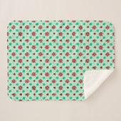 Klassiek Rood en Groen Sherpa Deken (Voorkant (horizontaal))