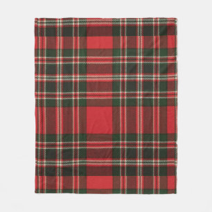 Klassiek rood en groen tartan patroon fleece deken