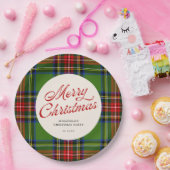 Klassiek rood en groen vrolijk kerstspel papieren bordje (Feest)