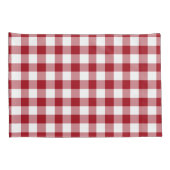Klassiek rood en wit gecontroleerd gingham patroon kussensloop (Achterkant-Rechts)