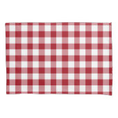 Klassiek rood en wit gecontroleerd gingham patroon kussensloop (Voorkant-Links)
