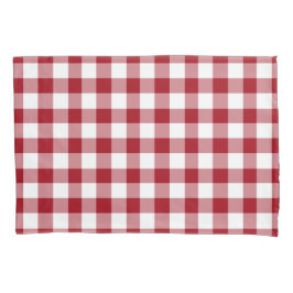 Klassiek rood en wit gecontroleerd gingham patroon kussensloop