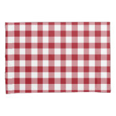 Klassiek rood en wit gecontroleerd gingham patroon kussensloop (Voorkant-Rechts)