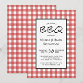 Klassiek rood en wit geruit BBQ-picknickfeest Kaart (Voorkant / Achterkant)