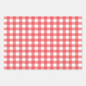 Klassiek rood en wit geruit cadeau inpakpapier vel (Voorkant 2)