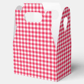 Klassiek rood en wit geruit patroon rustiek bedankdoosjes (Geopend)