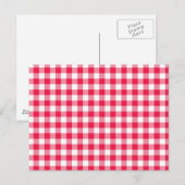 Klassiek rood en wit geruit patroon rustiek briefkaart (Voorkant / Achterkant)