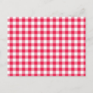 Klassiek rood en wit geruit patroon rustiek briefkaart