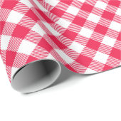Klassiek rood en wit geruit patroon rustiek cadeaupapier (Rol Hoek)