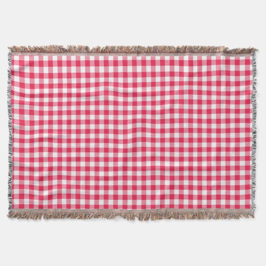 Klassiek rood en wit geruit patroon rustiek deken (Voorkant)